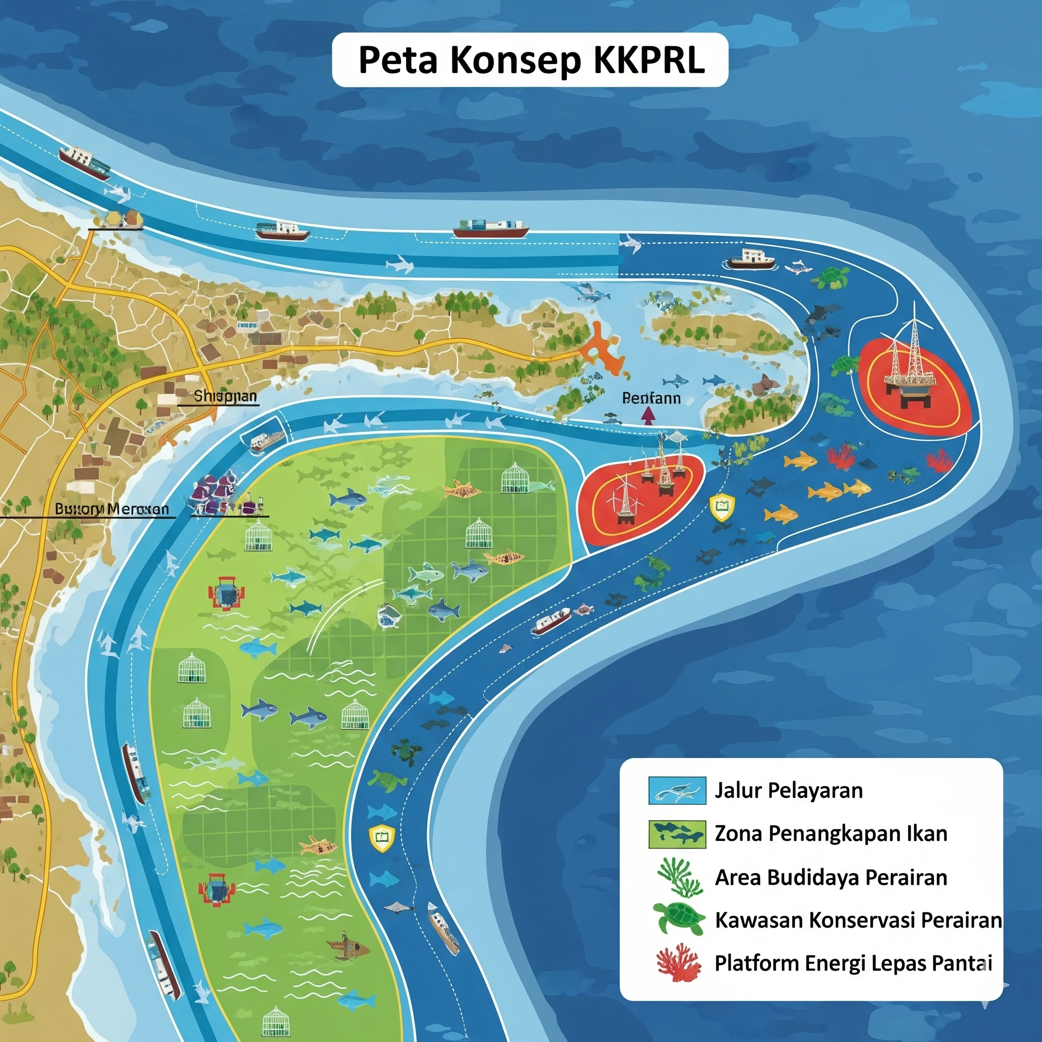 Ilustrasi tata kelola ruang laut Indonesia